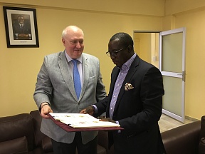 H.E. Ambassador Valerii Utkin met with hon.Sakeus Shanghala, Minister of Justice of Namibia